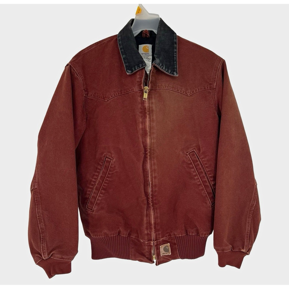 Carhartt J14 CLY Santa Fe Jacket Small Clay Red Distressed Workwear Y2K USA